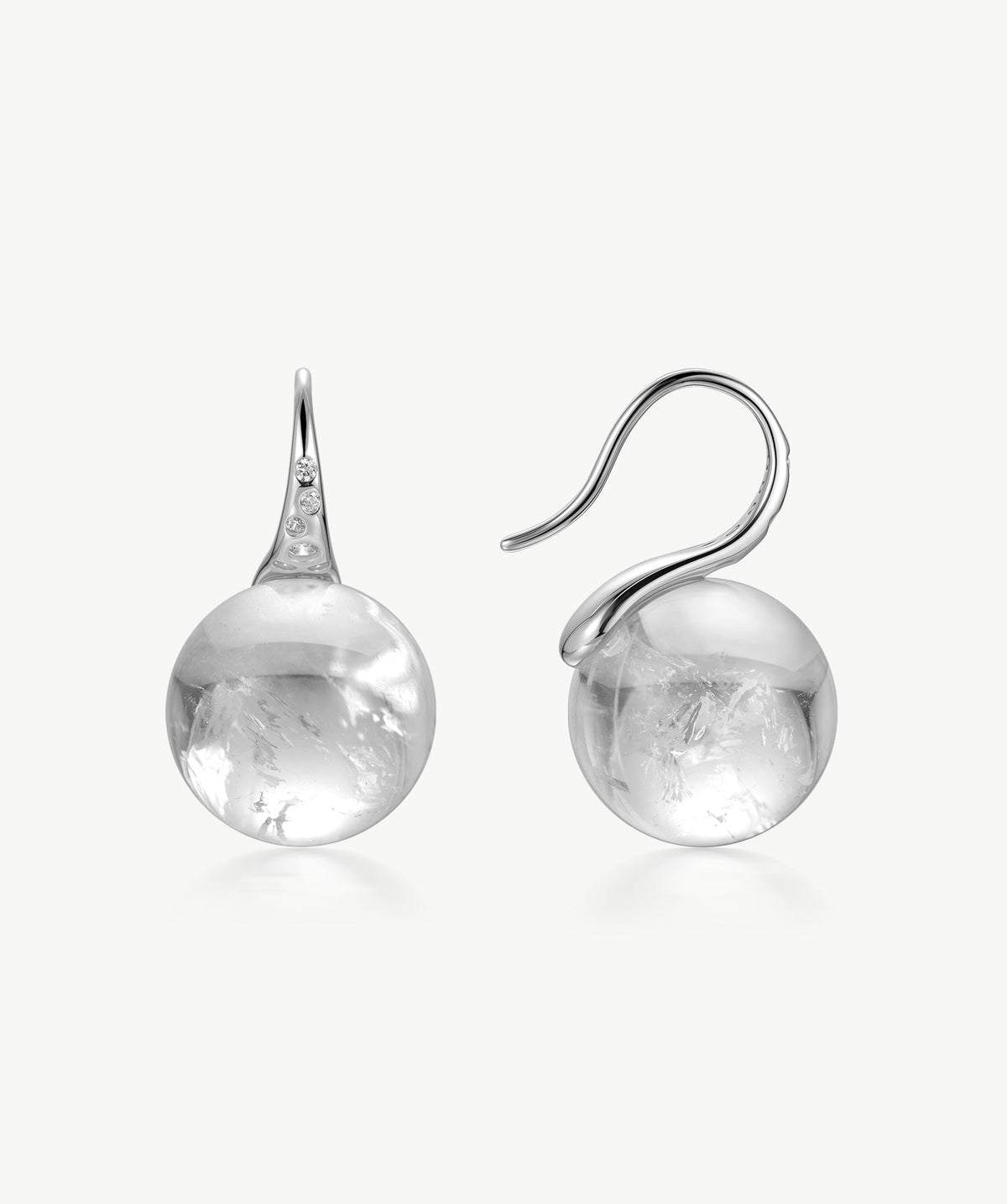 Cetus White Quartz Stud Earrings