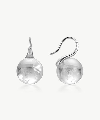 Cetus White Quartz Stud Earrings