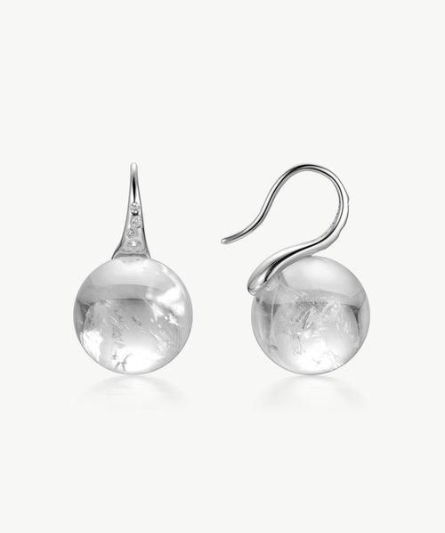 Cetus White Quartz Stud Earrings