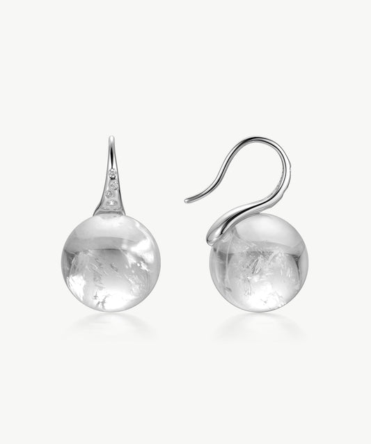 Cetus White Quartz Stud Earrings