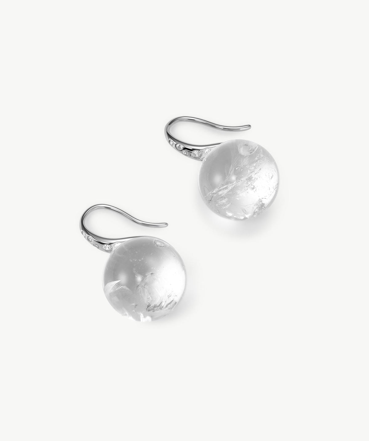 Cetus White Quartz Stud Earrings