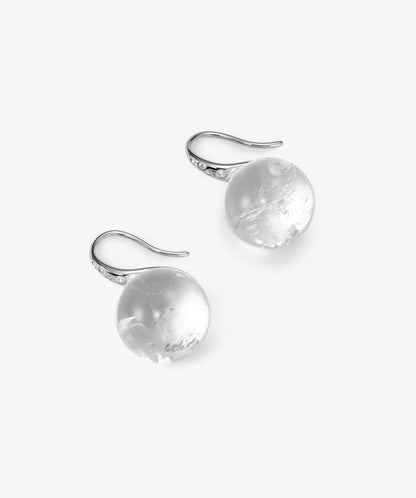 Cetus White Quartz Stud Earrings