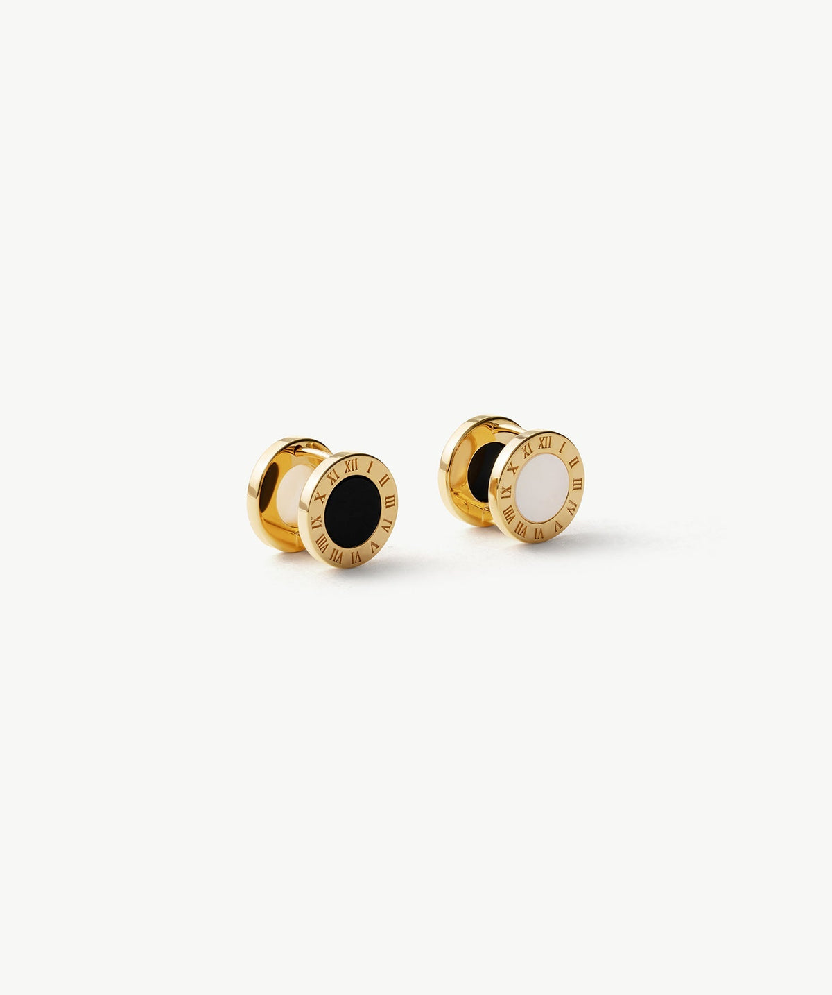 Chronos Gemstone Roman Numbers Stud Earrings