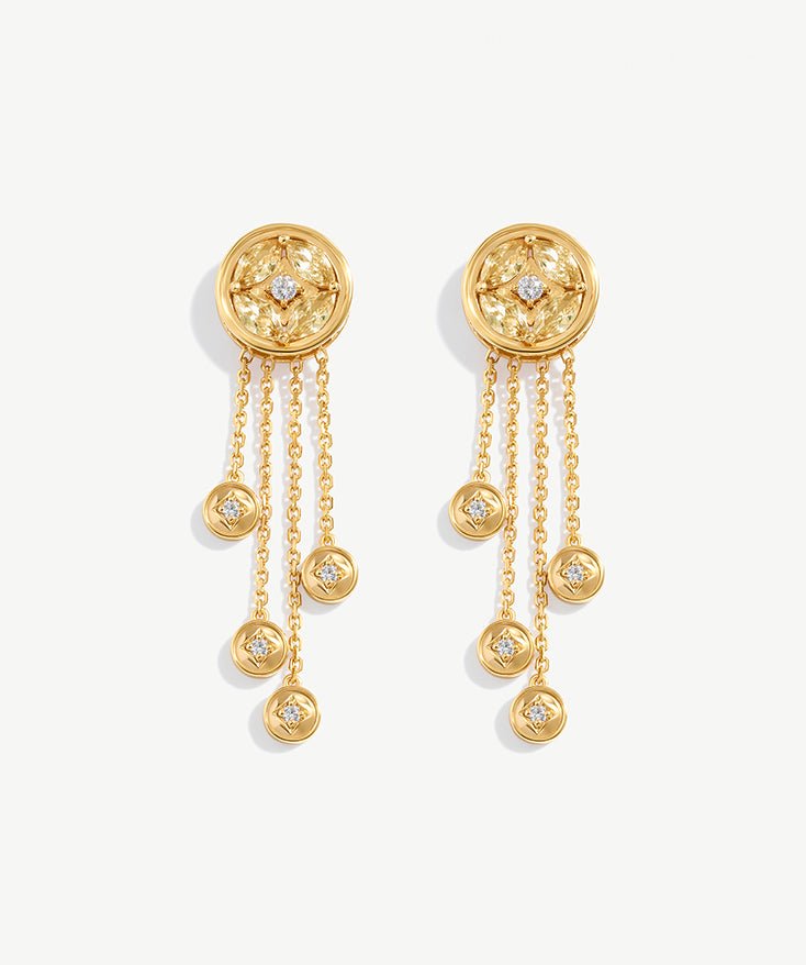 Halo Copper Coin Fringe Earrings