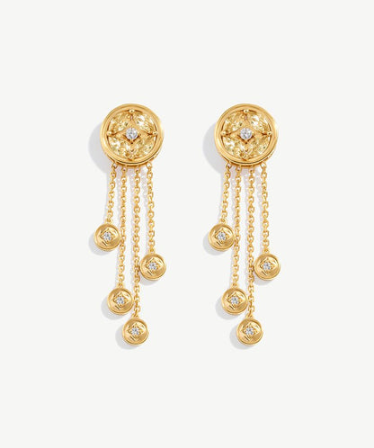 Halo Copper Coin Fringe Earrings