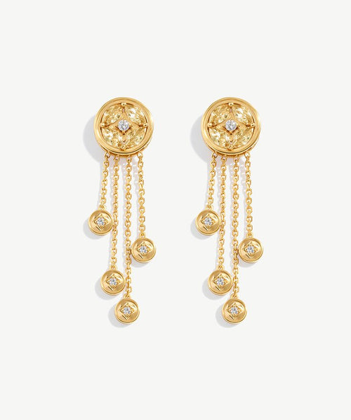 Halo Copper Coin Fringe Earrings