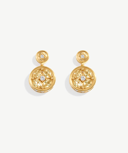Halo Copper Coin Drop Earrings