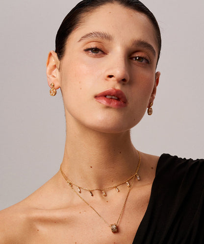 Halo Copper Coin Drop Earrings