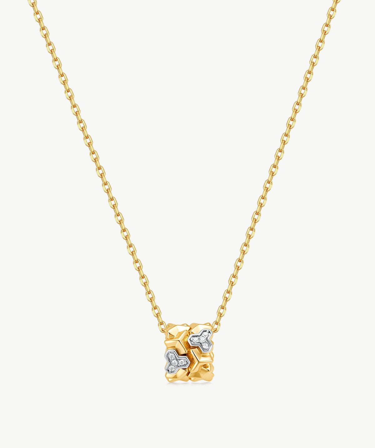 Lynka Chain-Link Roller Pendant Necklace