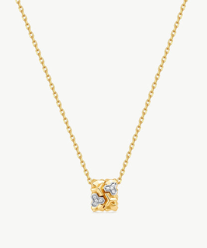 Lynka Chain-Link Roller Pendant Necklace