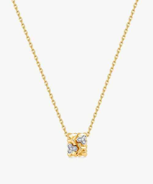 Lynka Chain-Link Roller Pendant Necklace
