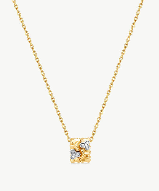 Lynka Chain-Link Roller Pendant Necklace