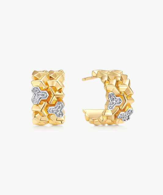 Lynka Chain-Link Mini Hoop Earrings