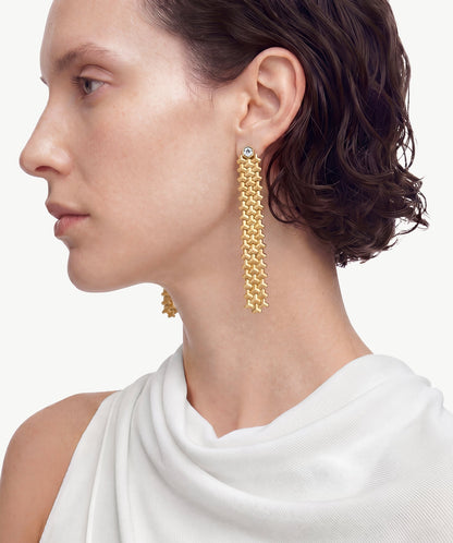 Lynka Chain-Link Fringe Earrings