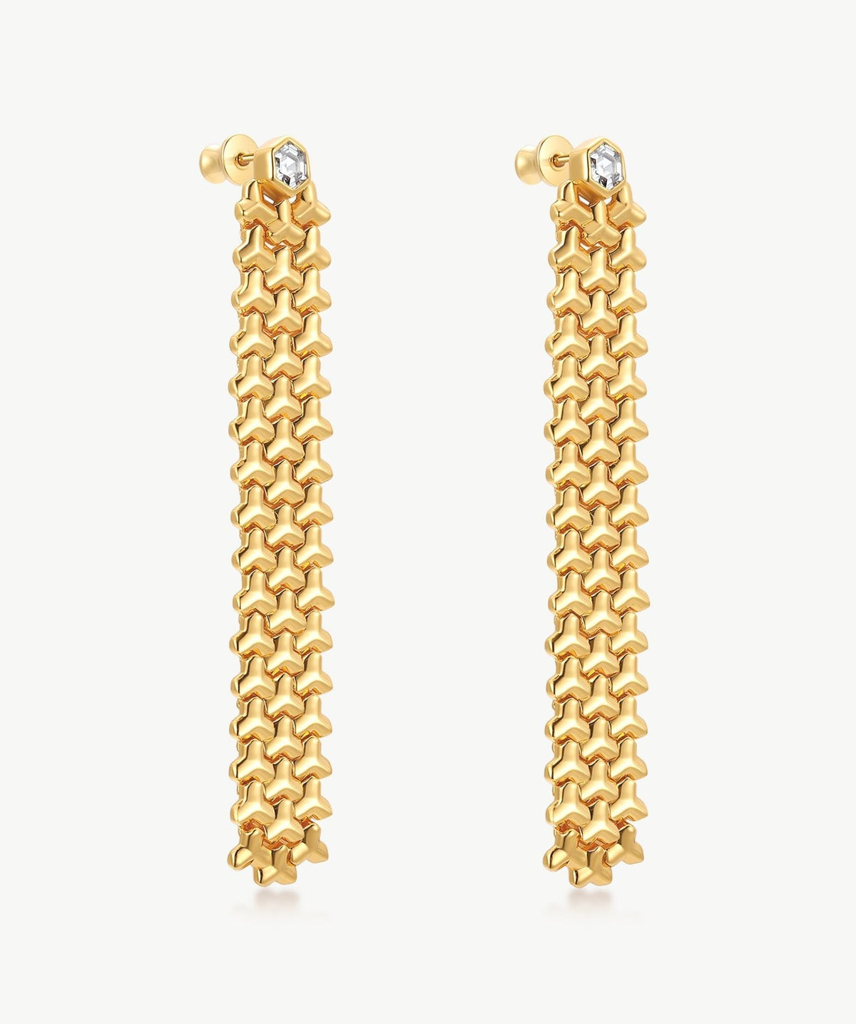 Lynka Chain-Link Fringe Earrings