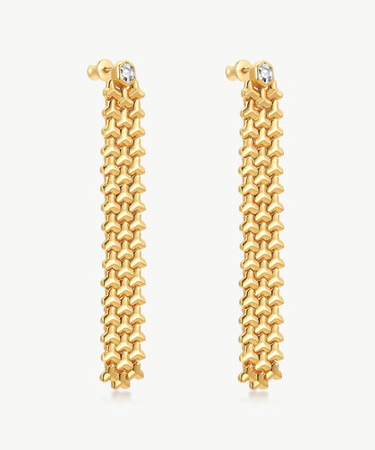 Lynka Chain-Link Fringe Earrings