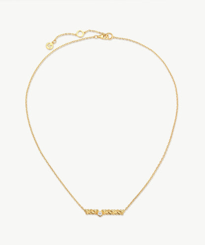 Lynka Chain-Link Gem Bar Necklace