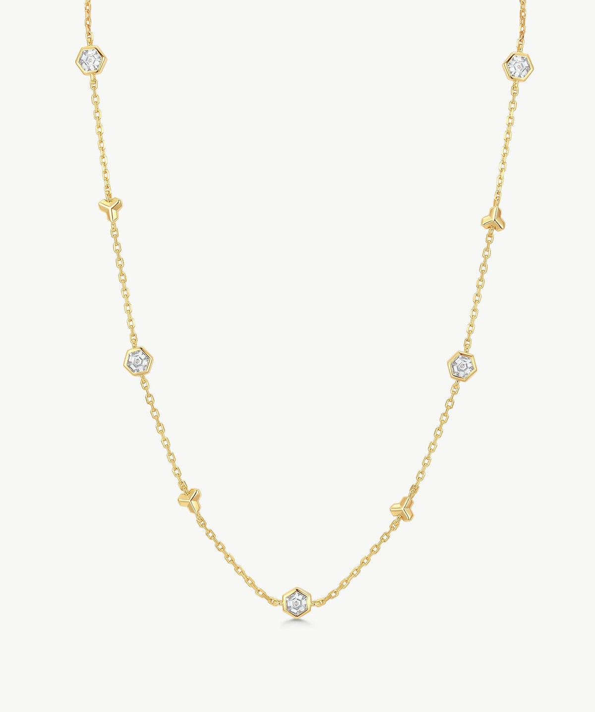Lynka Chain-Link Station Necklace