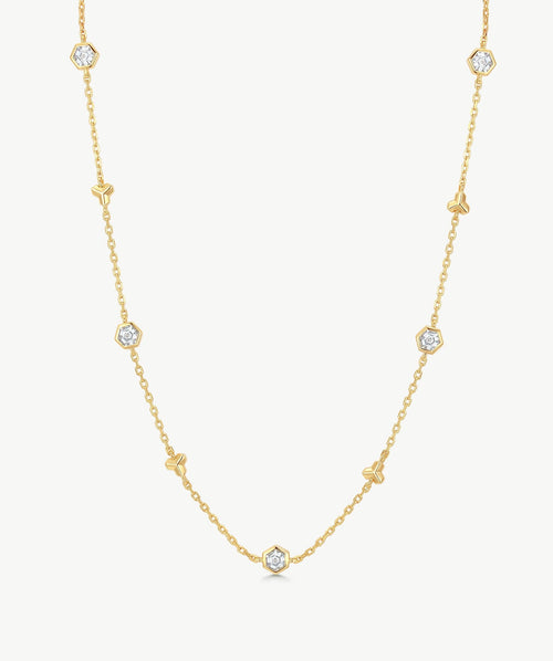 Lynka Chain-Link Station Necklace