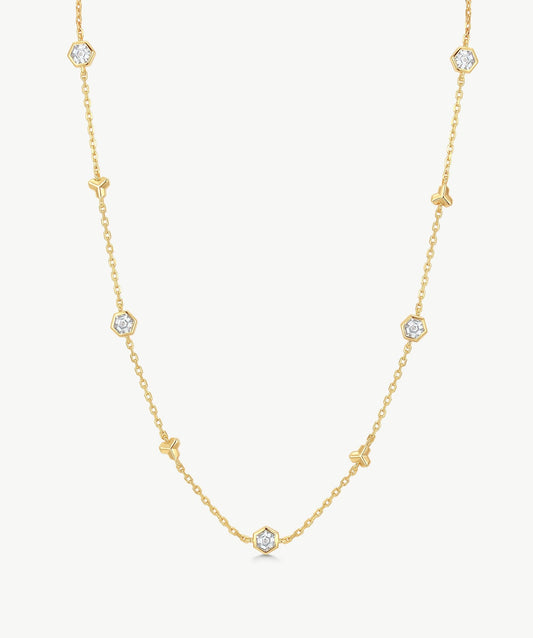 Lynka Chain-Link Station Necklace
