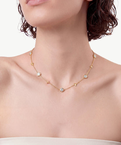 Lynka Chain-Link Station Necklace