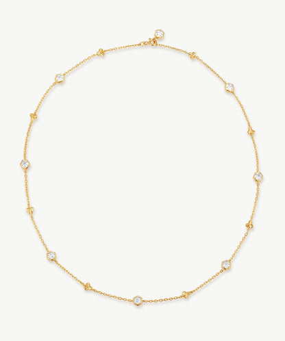 Lynka Chain-Link Station Necklace