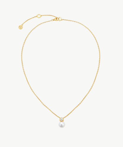 Lynka Hexagon Pearl Pendant Necklace