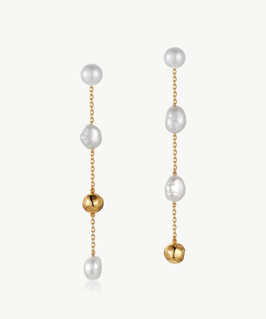 Molten Baroque Pearl Fringe Earrings