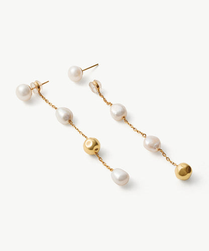 Molten Baroque Pearl Fringe Earrings