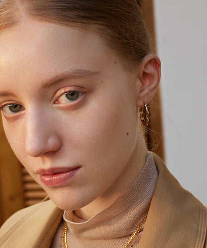 Molten Eroded Hoop Earrings