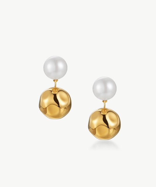 Molten Pearl Dual Stud Earrings