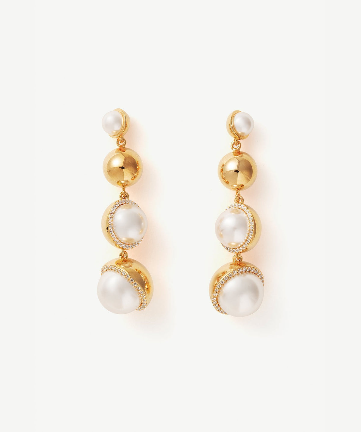 Phase Pearl Pave Moon Cocktail Earrings