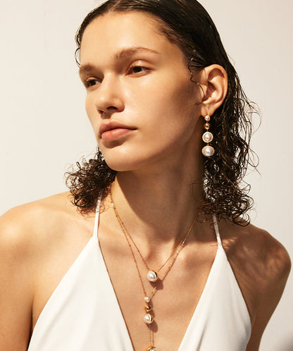 Phase Pearl Pave Moon Cocktail Earrings