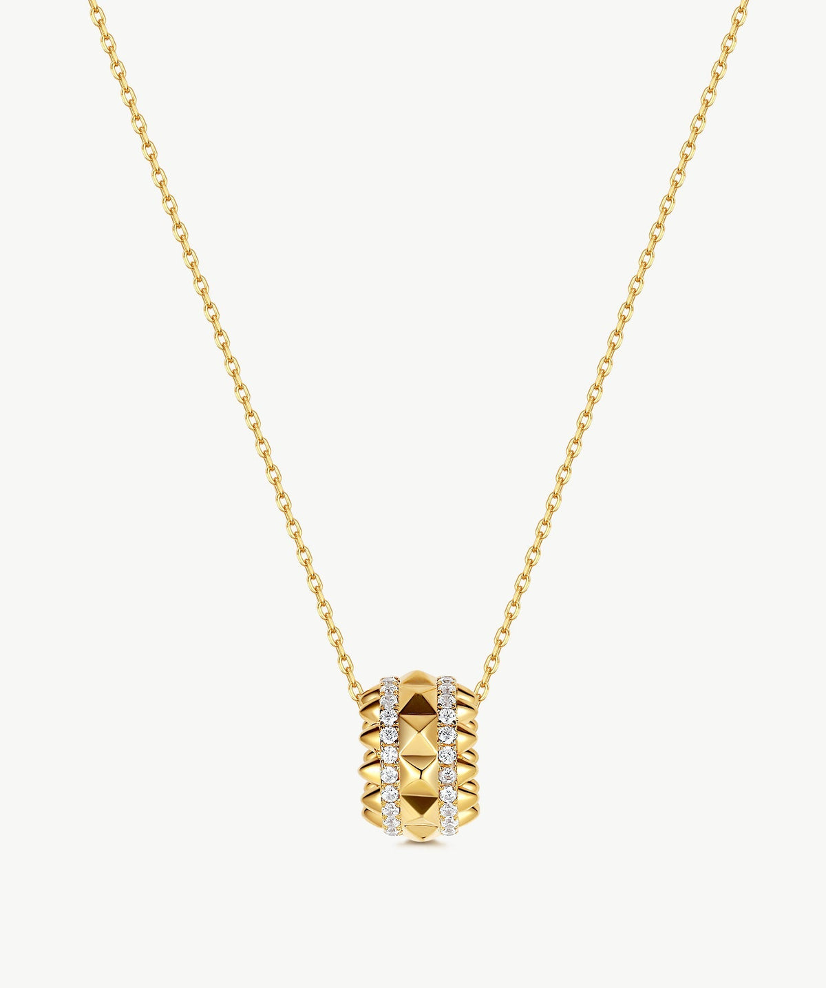 Rock Spike Roller Pendant Necklace