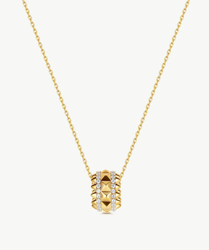 Rock Spike Roller Pendant Necklace