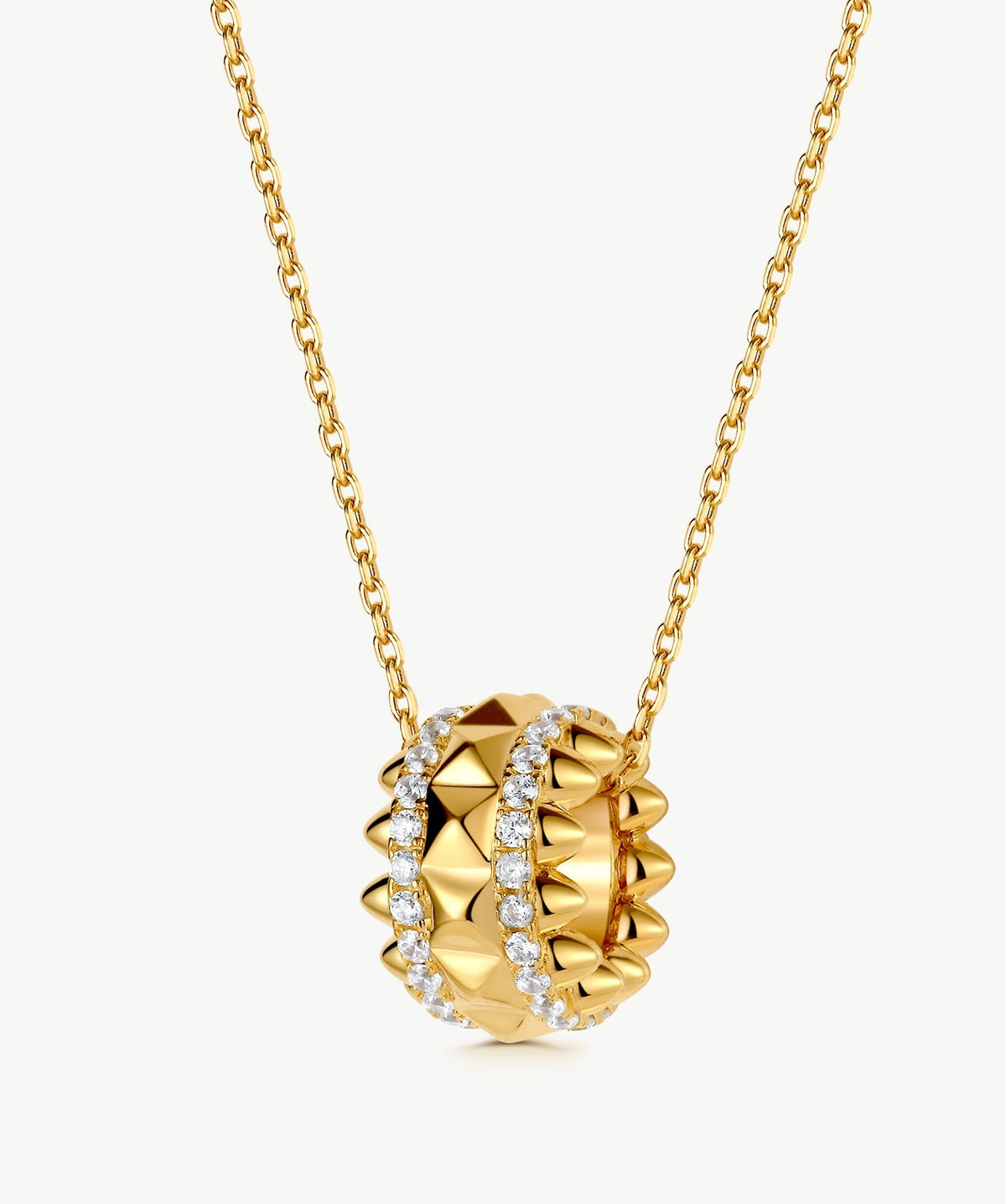 Rock Spike Roller Pendant Necklace