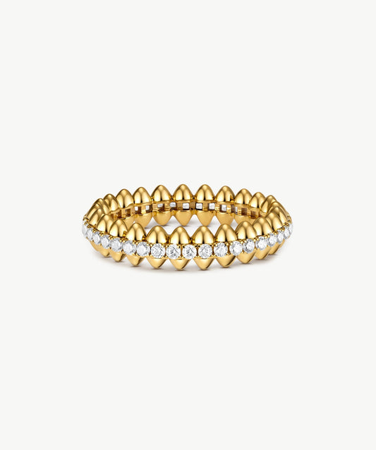 Rock Pave Spike Eternity Ring