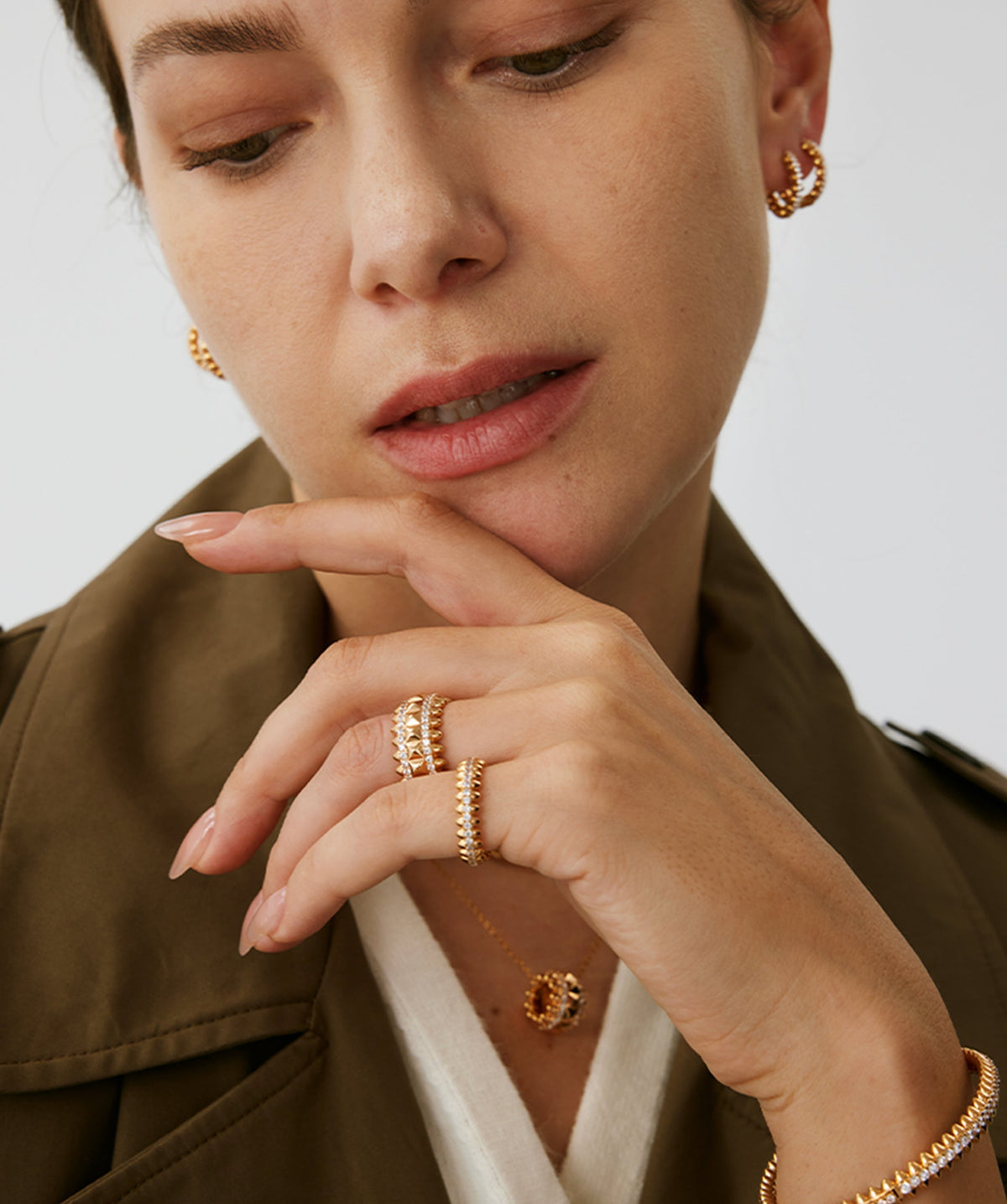 Rock Pave Spike Eternity Ring