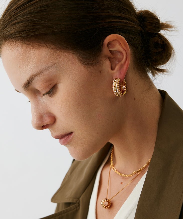 Rock Spike Hoop Earrings