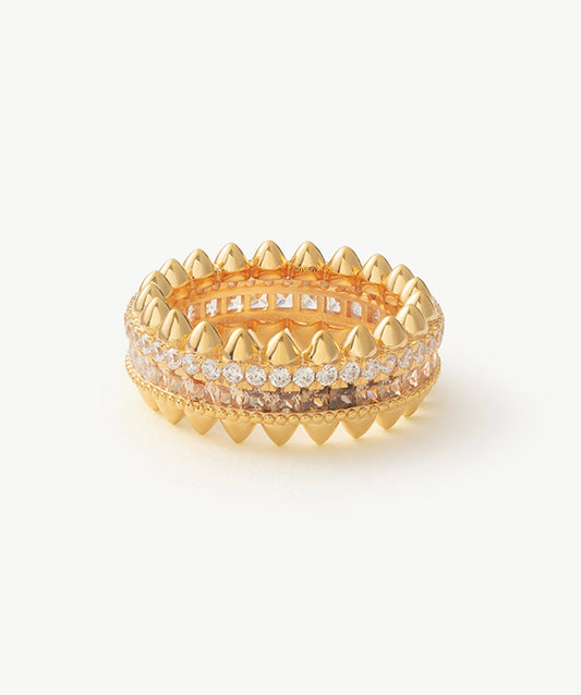 Rock Ombre Spike Band Ring