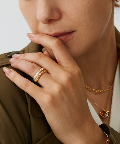 Rock Ombre Spike Band Ring