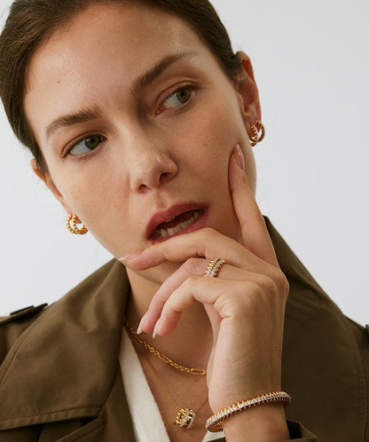 Rock Ombre Spike Band Ring