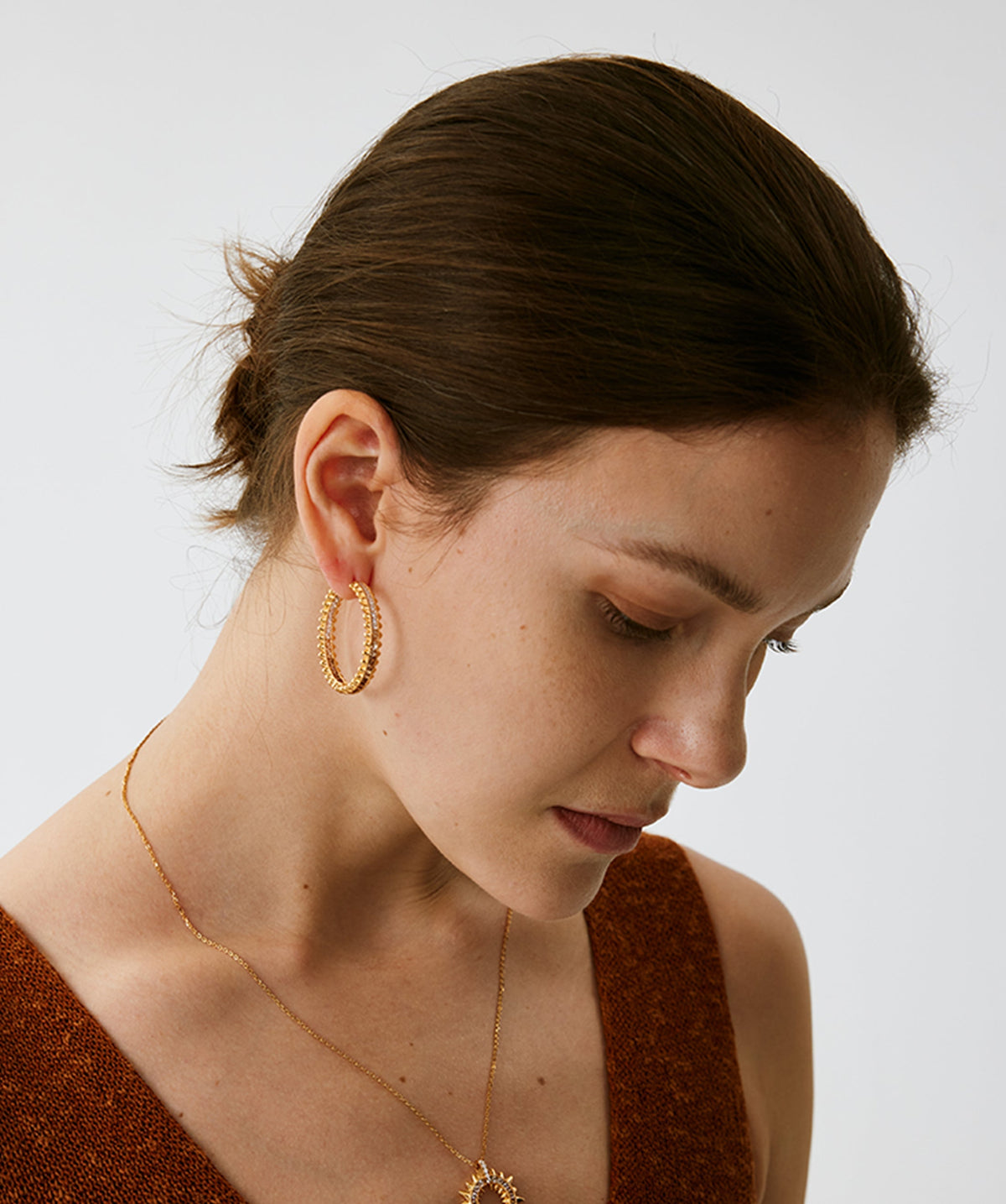 Rock Ombre Spike Large Hoop Earrings