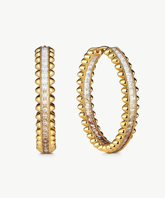 Rock Ombre Spike Large Hoop Earrings