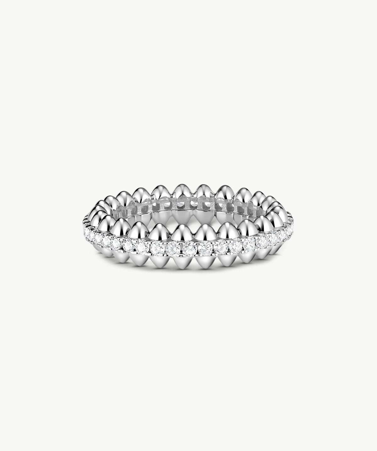 Rock Pave Spike Eternity Ring