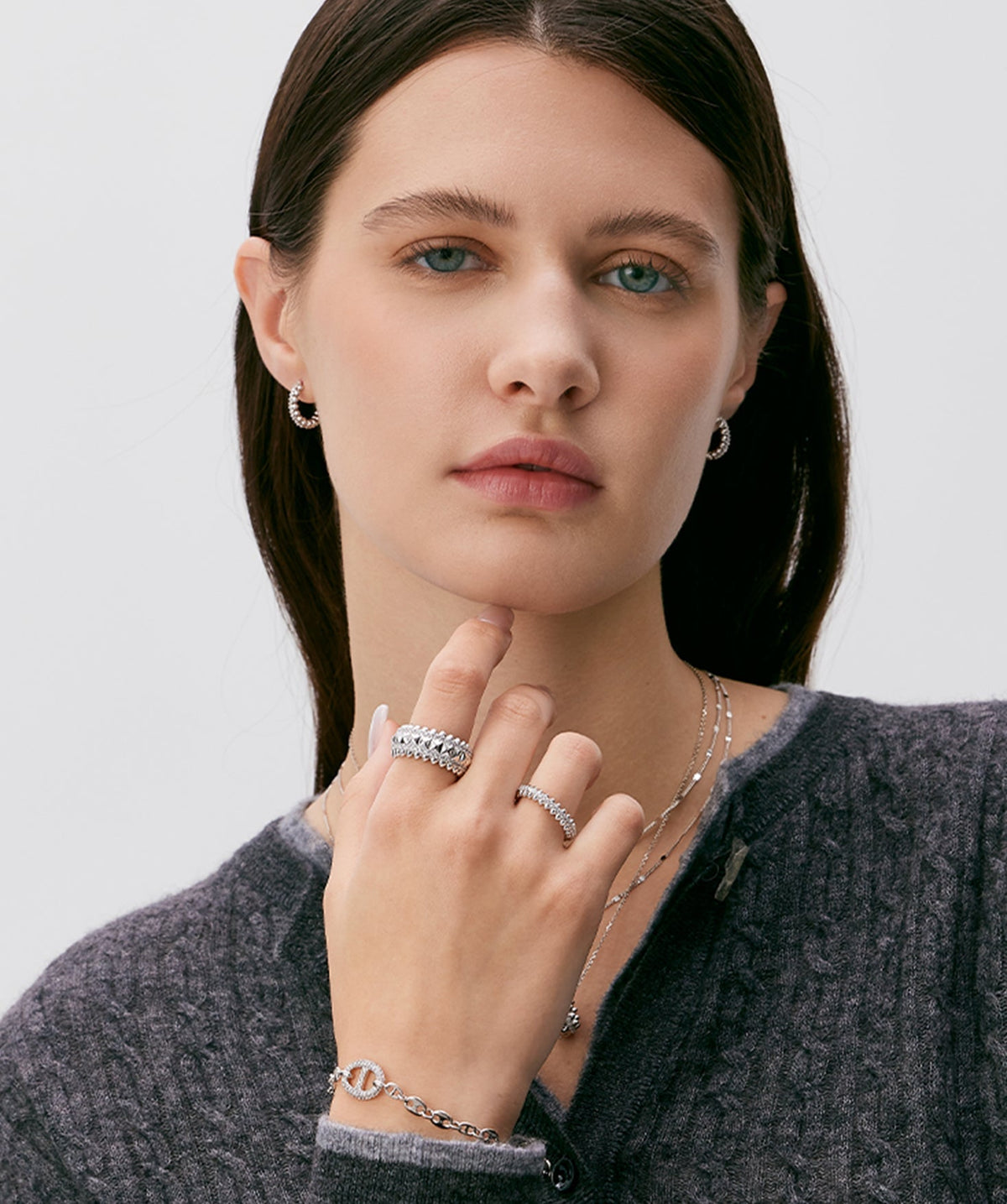 Rock Pave Spike Eternity Ring