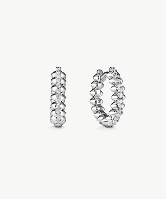 Rock Pave Spike Mini Hoop Earrings