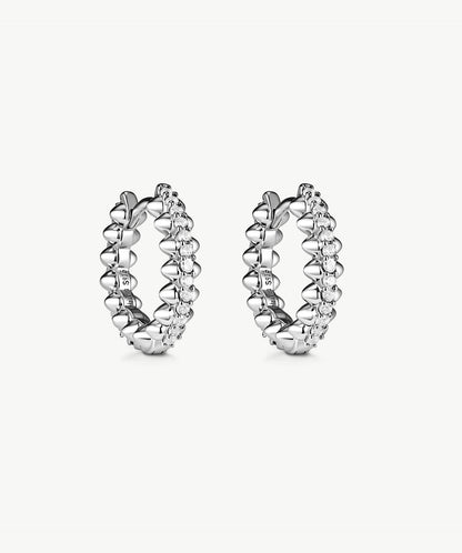 Rock Pave Spike Mini Hoop Earrings
