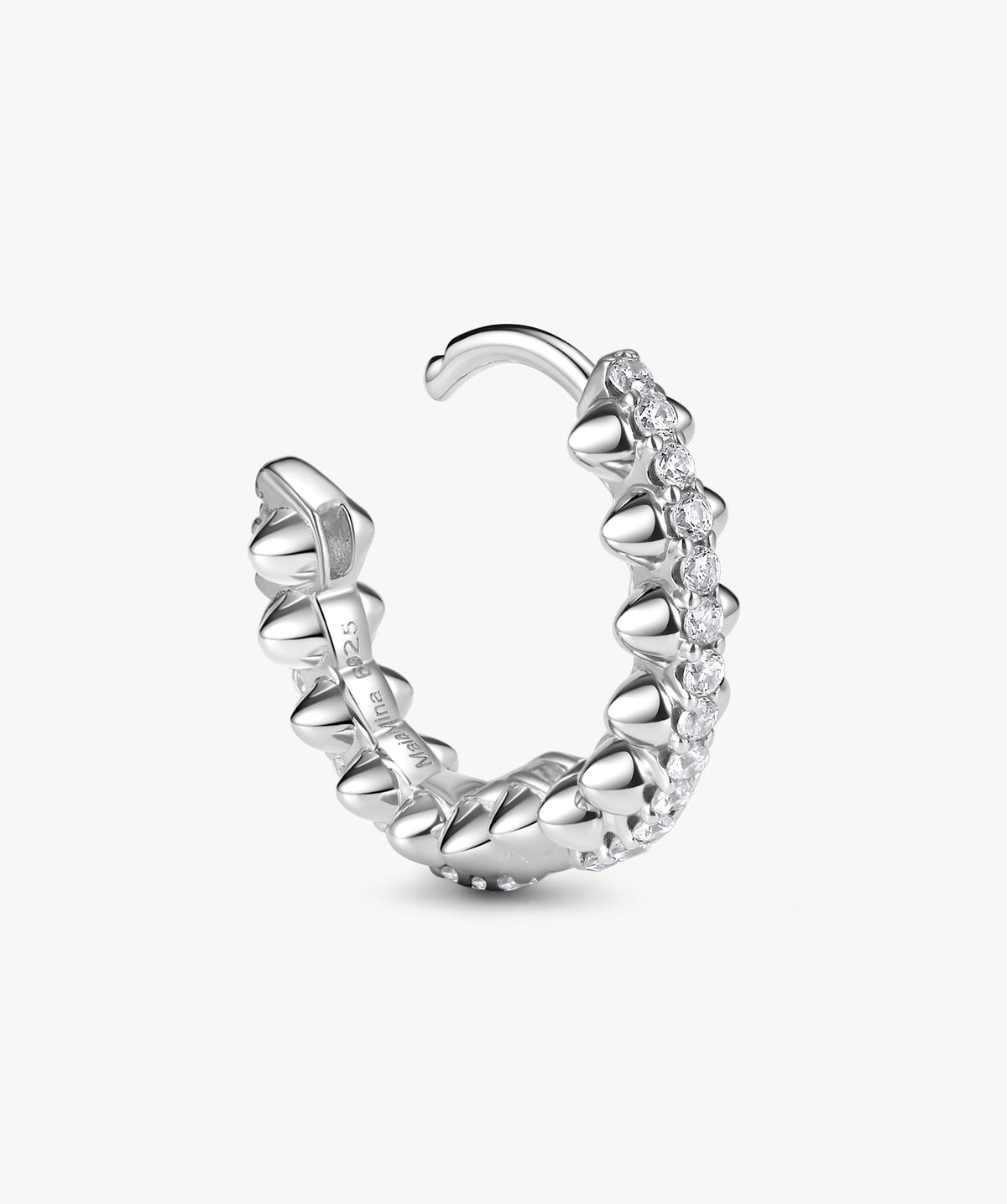 Rock Pave Spike Mini Hoop Earrings