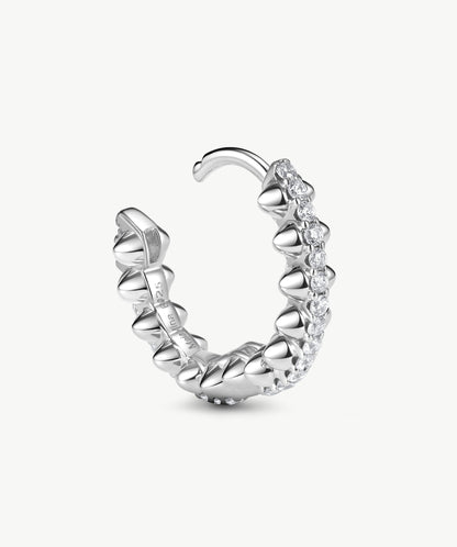 Rock Pave Spike Mini Hoop Earrings